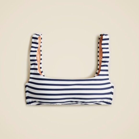 J.Crew Squareneck bikini top in classic stripe - size small - Picture 3 of 3